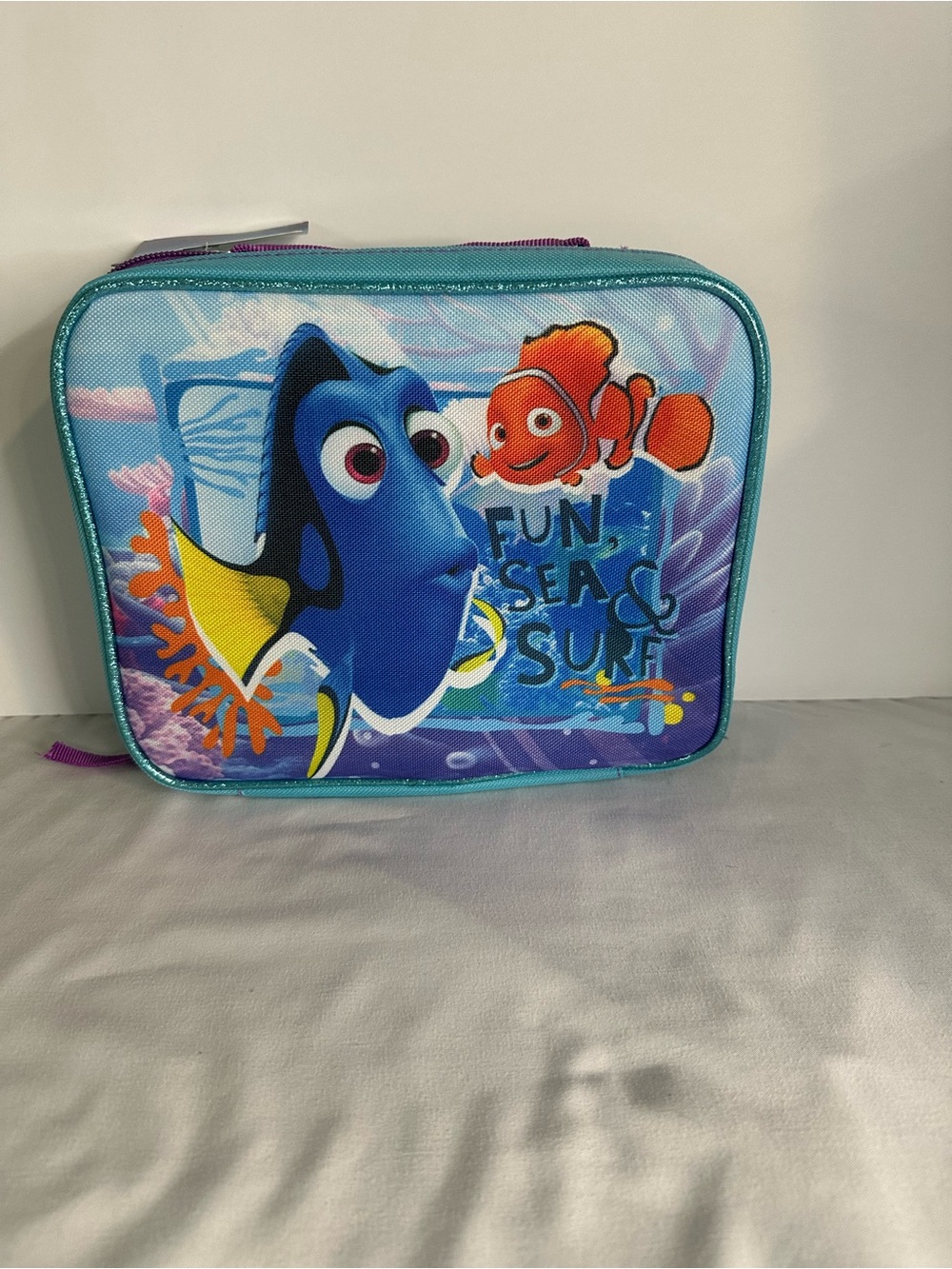 Disney Kids Aqua & Purple Finding Dory & Nemo Lunch Bag